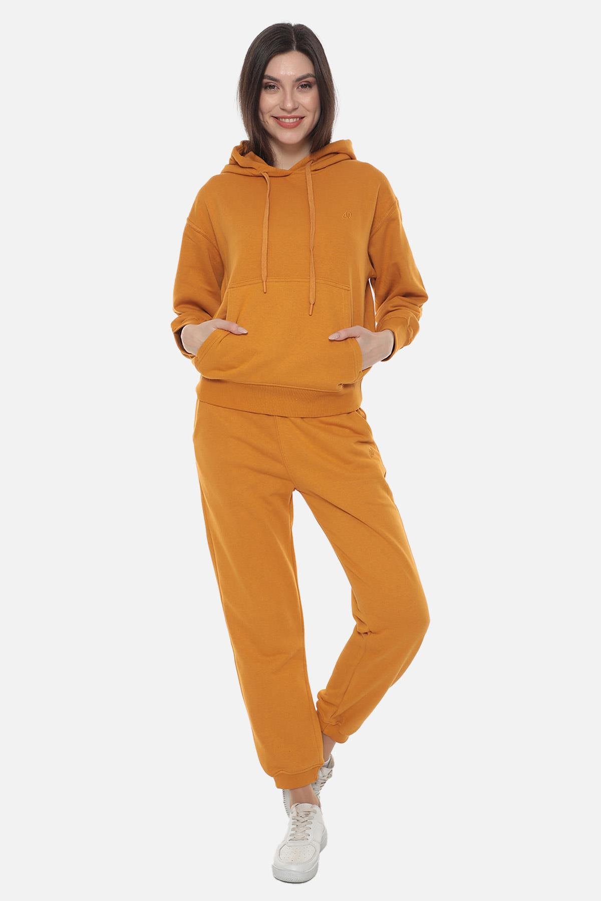 Mısırlı Kadın Üç İplik Diagonal Camel Eşofman Altı M KEA 3C