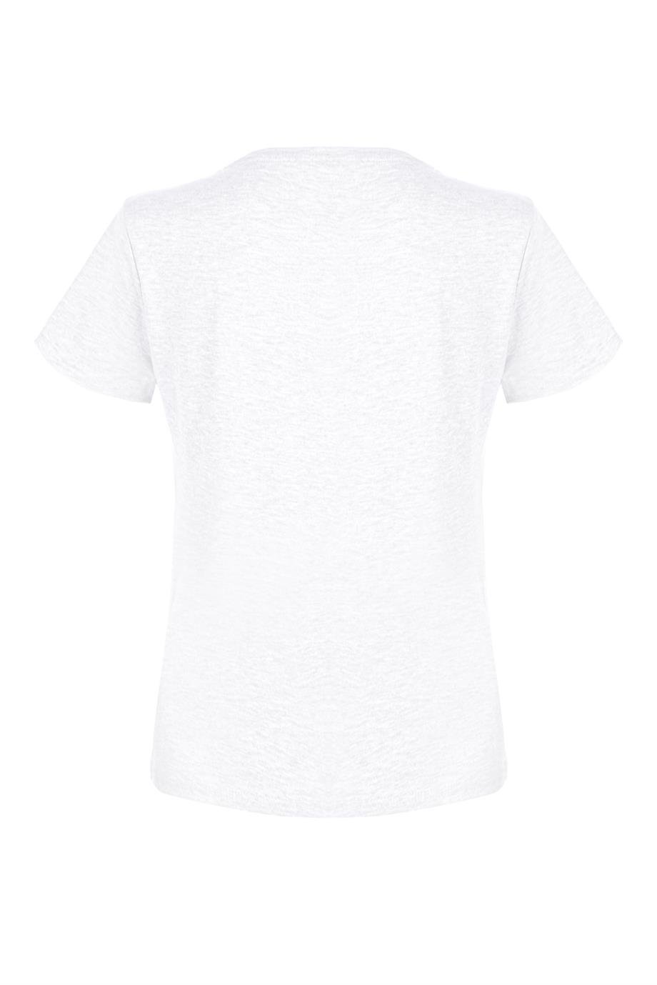Açık Bisiklet Yaka Beyaz Erkek T-Shirt - DZN8702