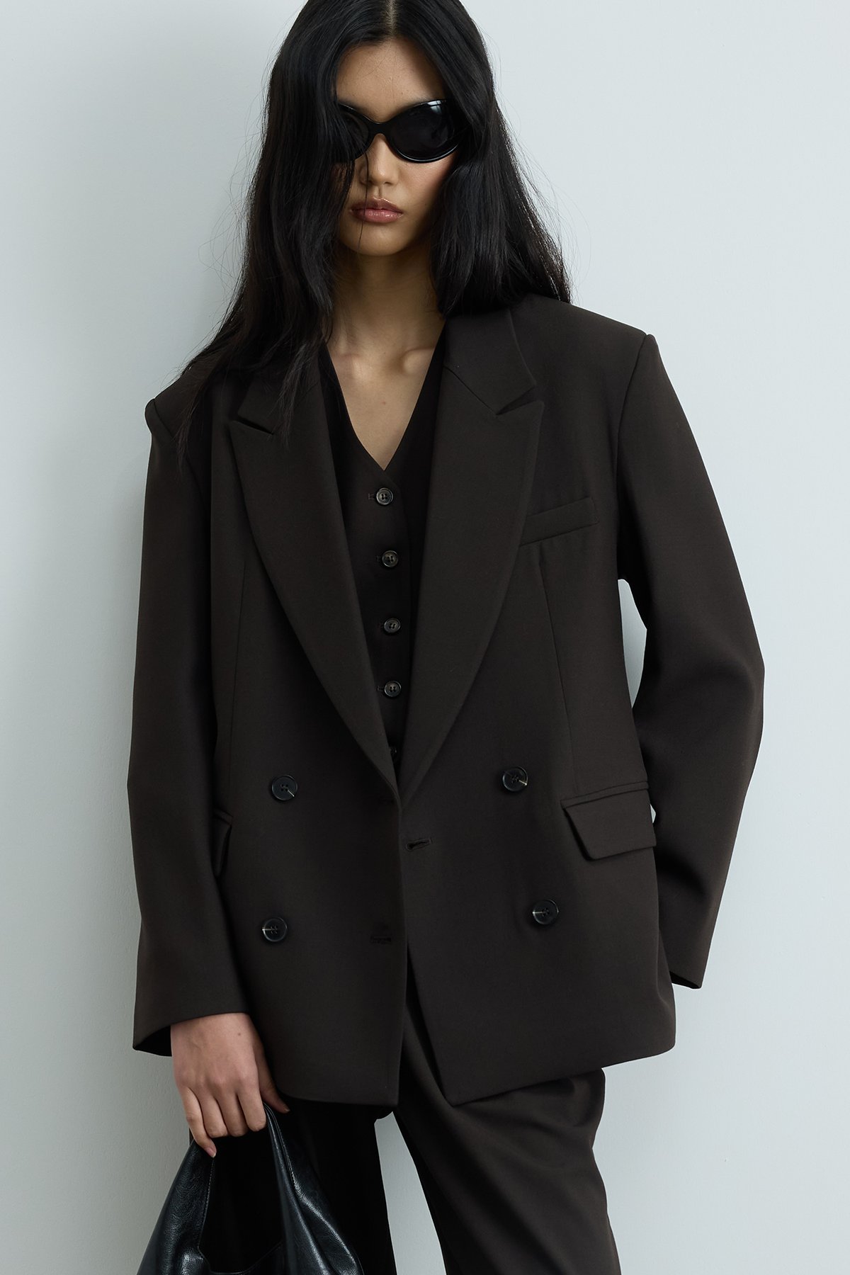 Acı Kahve Janet Kruvaze Blazer Ceket | Suud Collection