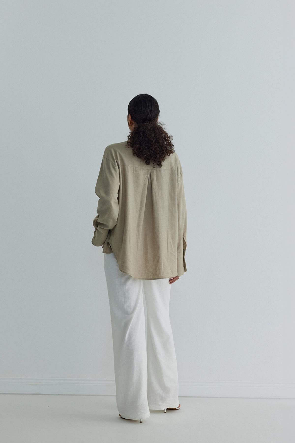 Beige Mild Linen Basic Shirt Suud Collection