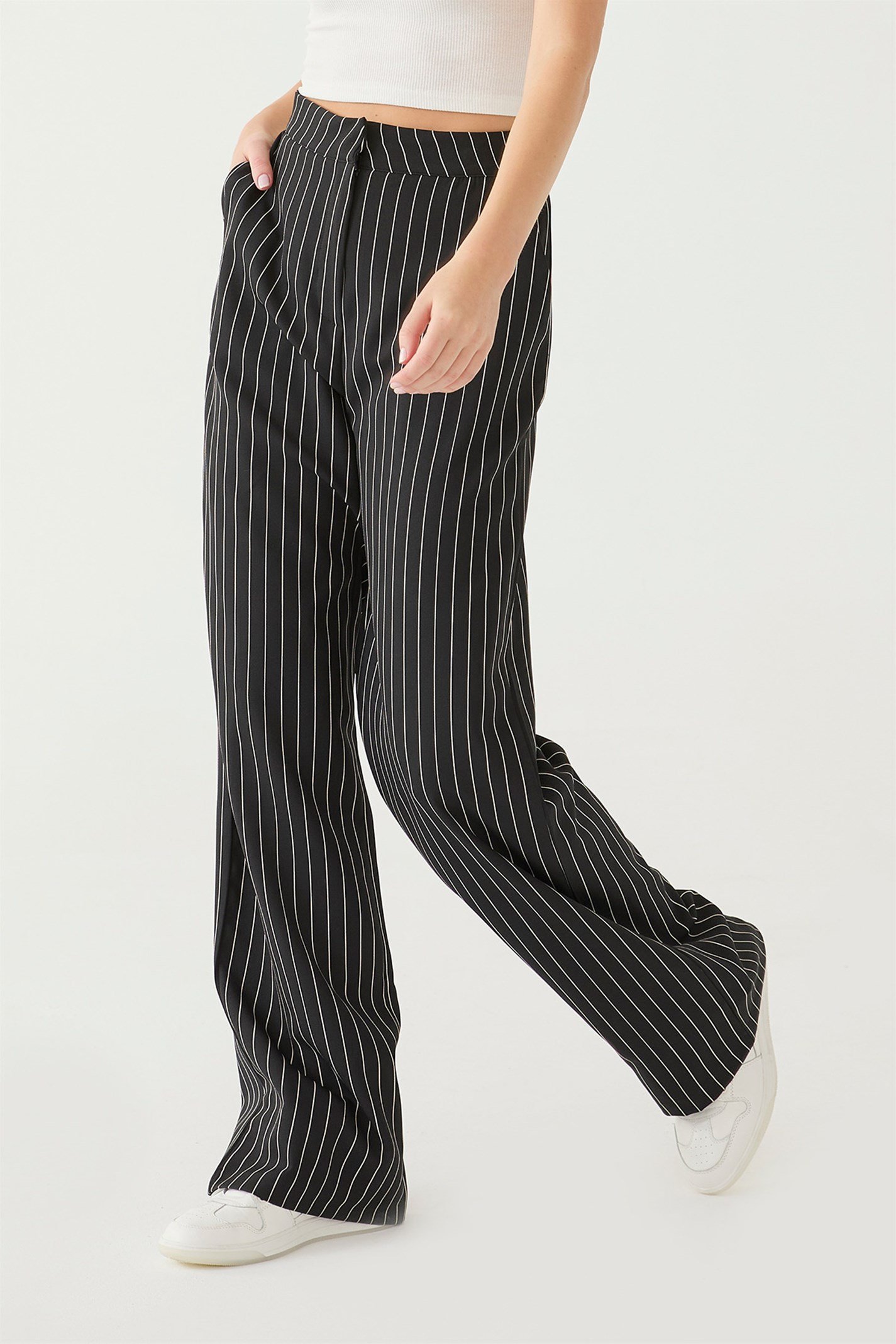 Siyah Çizgili Pantolon | Suud Collection