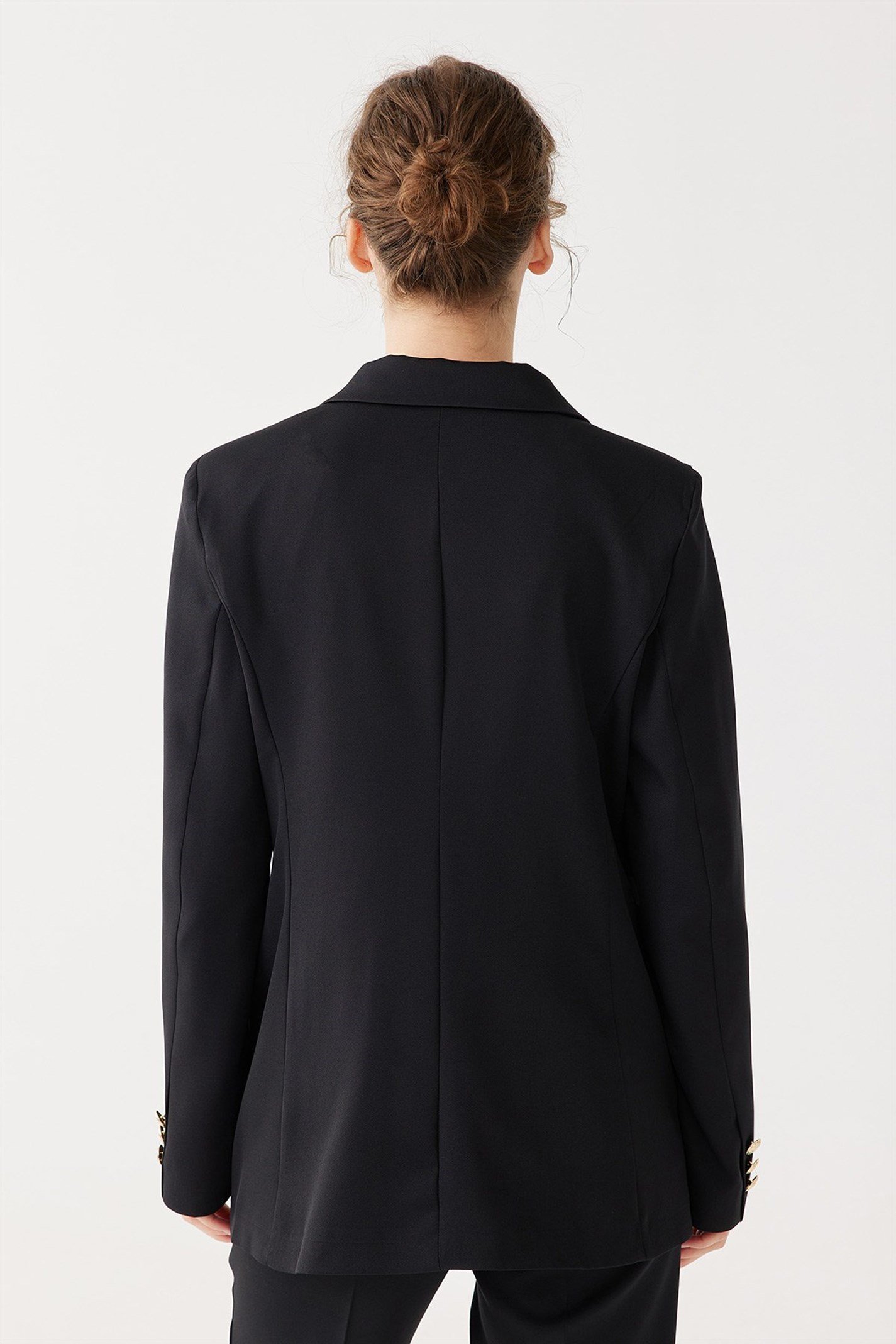 Black Gold Button Blazer Jacket | Suud Collection