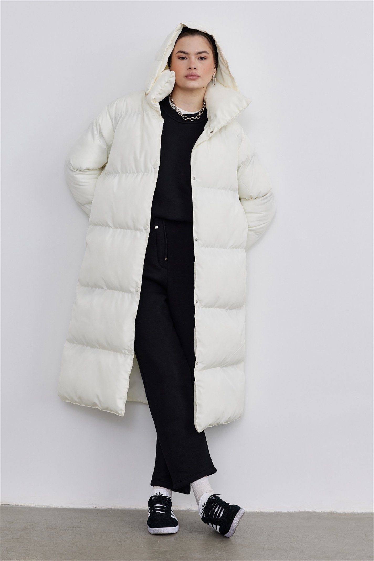 Cream Aspen Long Inflatable Coat | Suud Collection