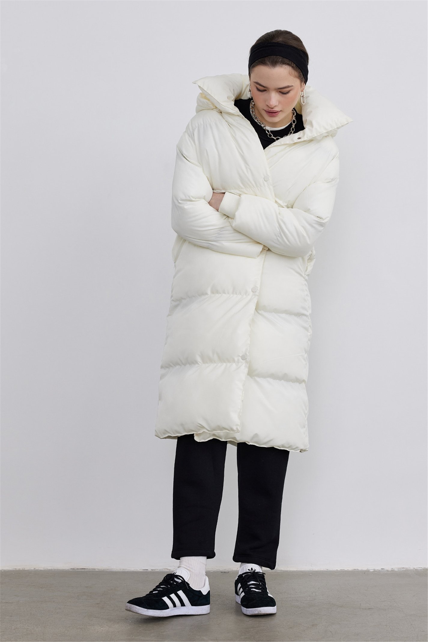 Cream Aspen Long Inflatable Coat | Suud Collection