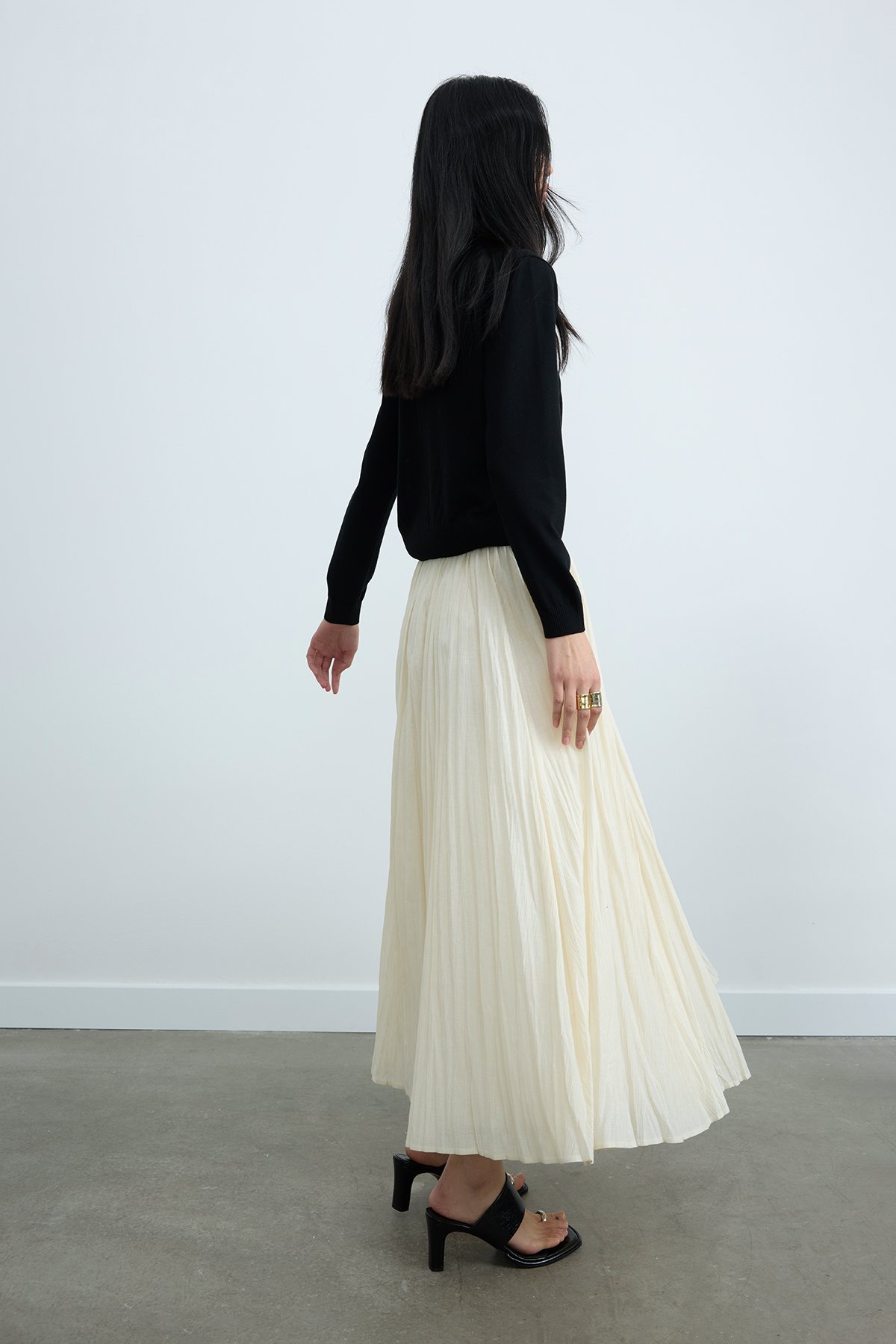 【Kleesier】Whipping cream pleated skirt Whipping cream pleated skirt, Gray - kleesier