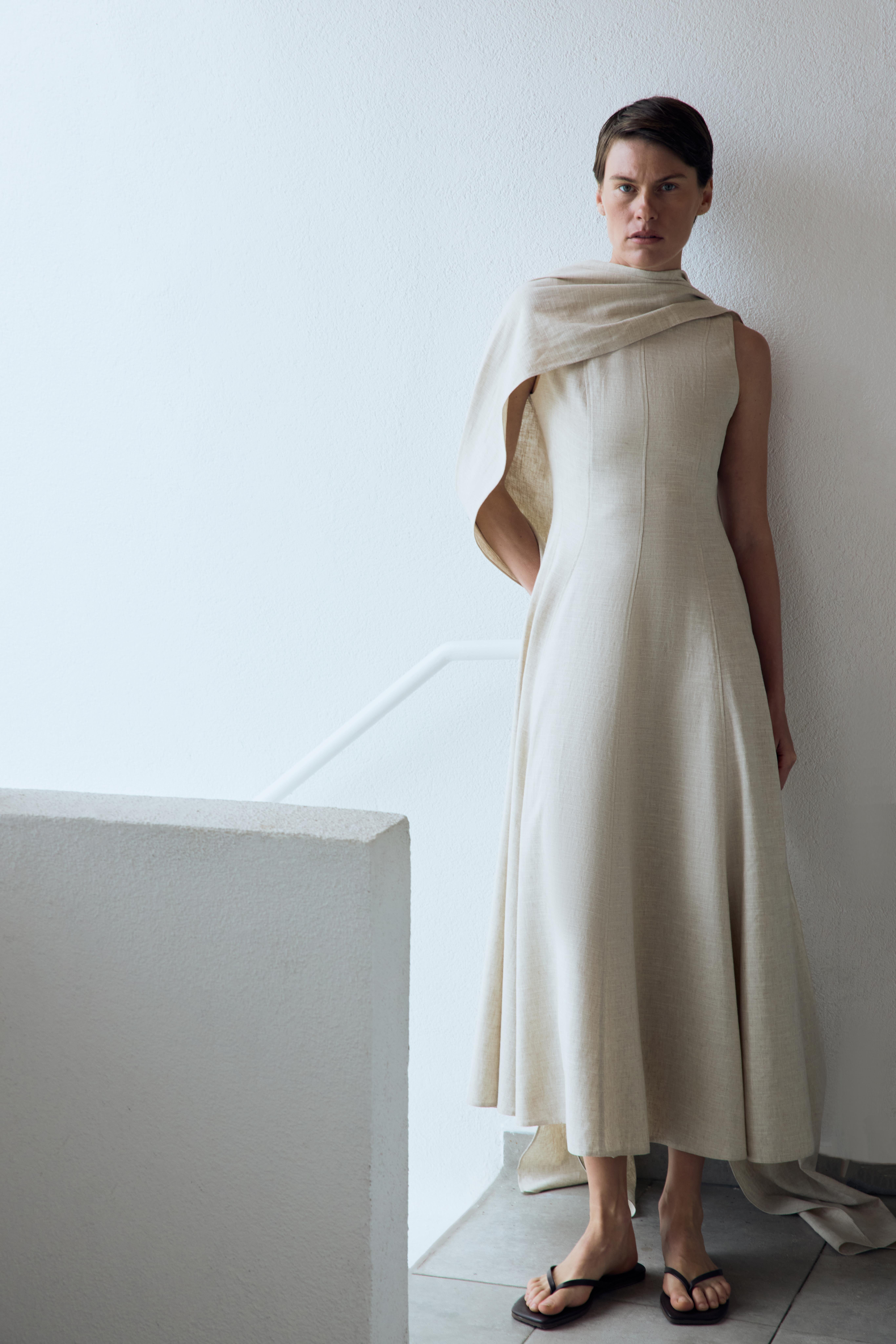 Natural Erin Linen Dress| Suud Collection