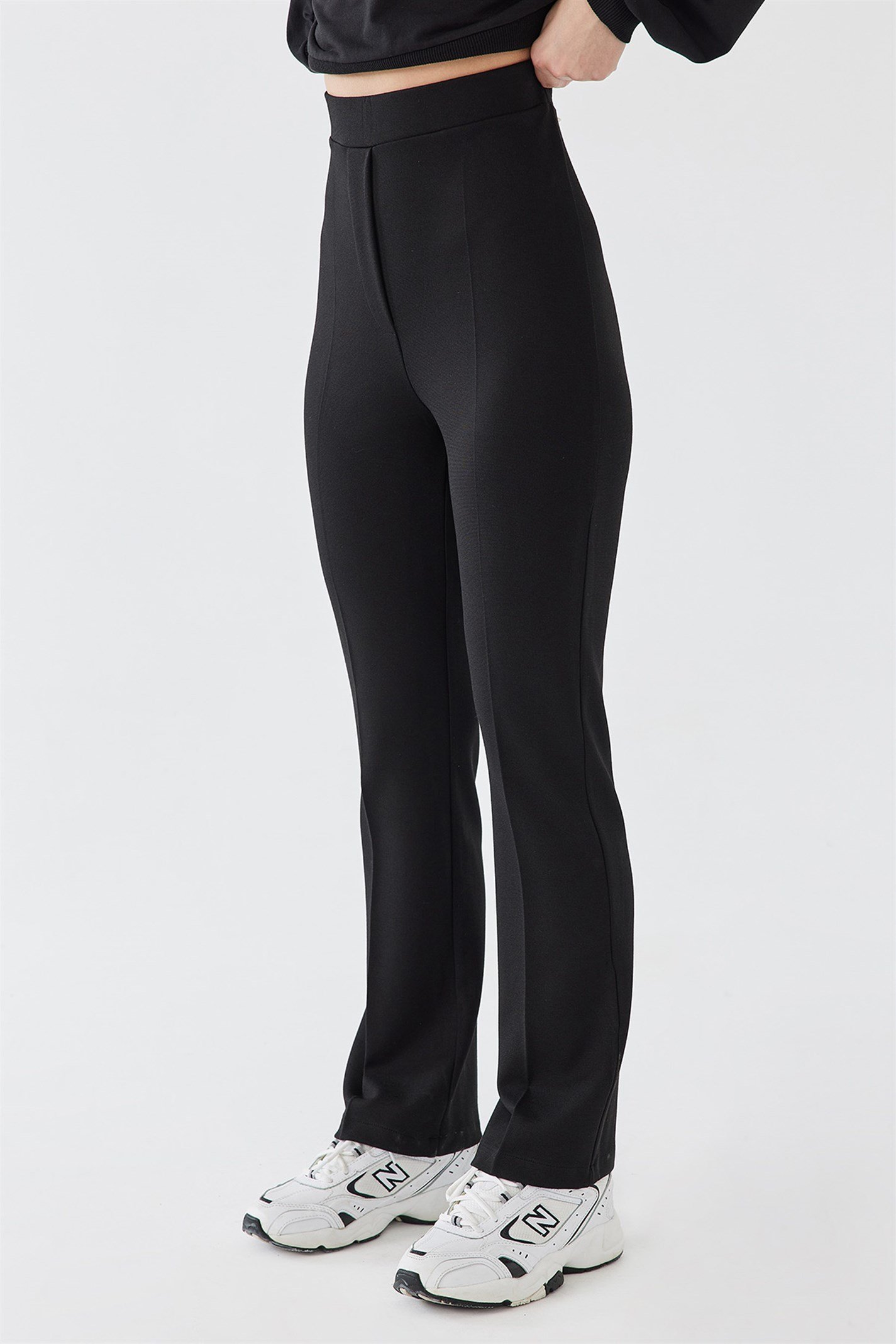 Siyah Toparlayıcı Flare Pantolon | Suud Collection