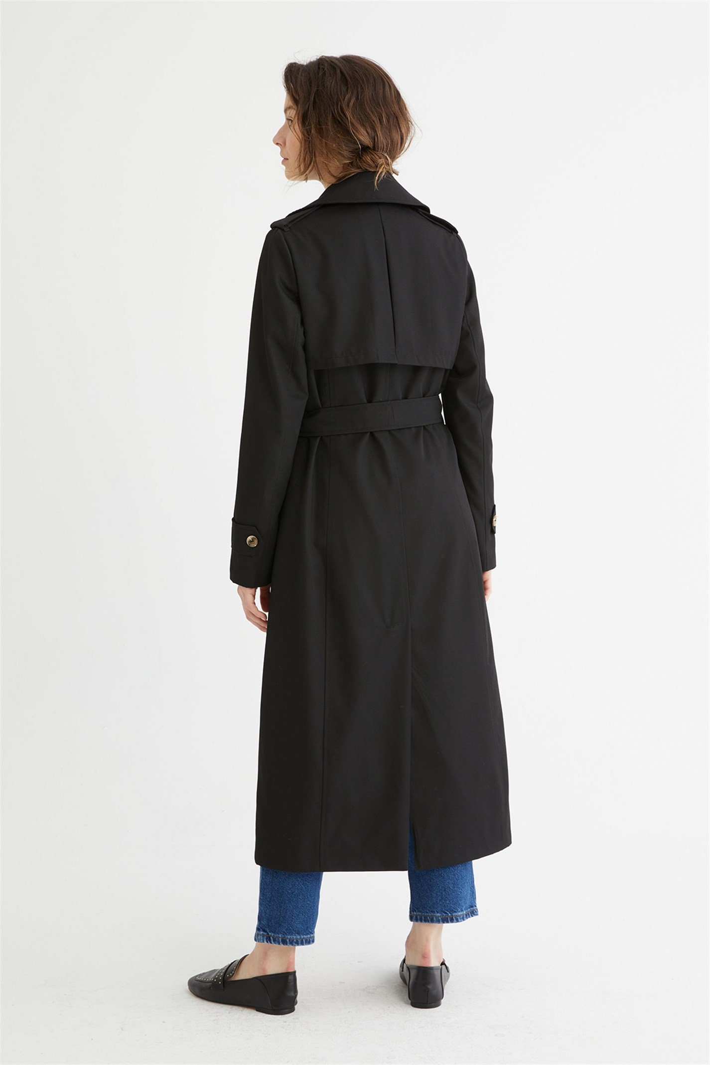 Black Timeless Gabardine Trench Coat | Suud Collection Black Timeless Gabardine Trench Coat | Suud Collection