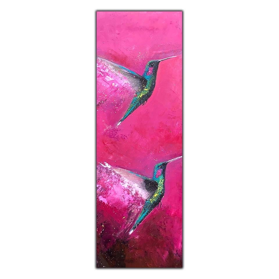 PEMBE ZEMİNDEKİ MAVİ KIRLANGIÇLAR DİKEY YAĞLI BOYA DOKULU TABLO ürününe, YAĞLI BOYA DOKULU TABLOLAR kategorisinden hemen satın alabilirsiniz.