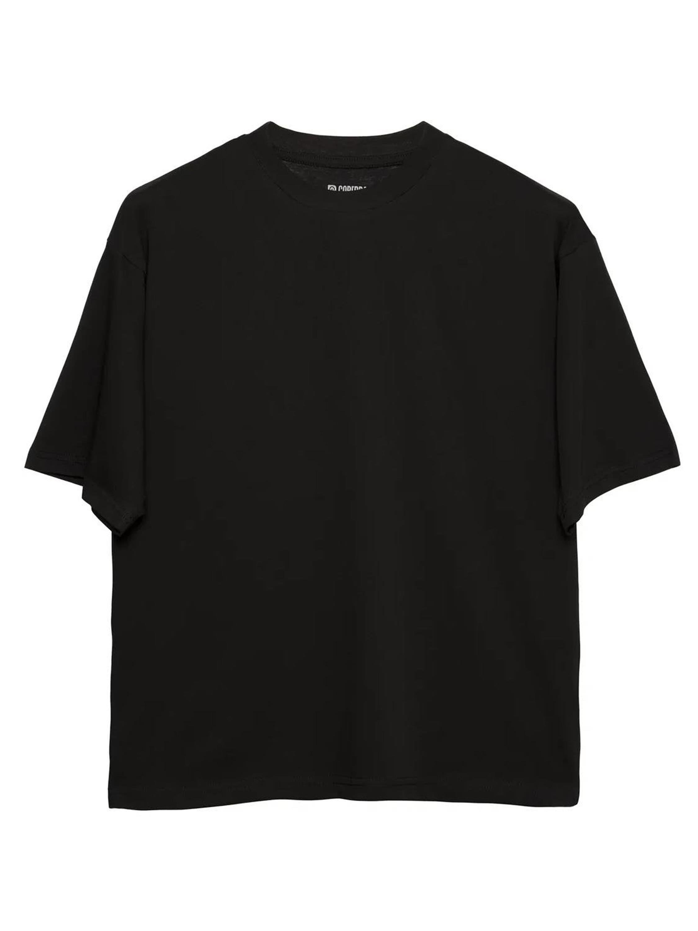 Siyah Basic Oversize Tişört | Esnek ve Şık Günlük Giyim