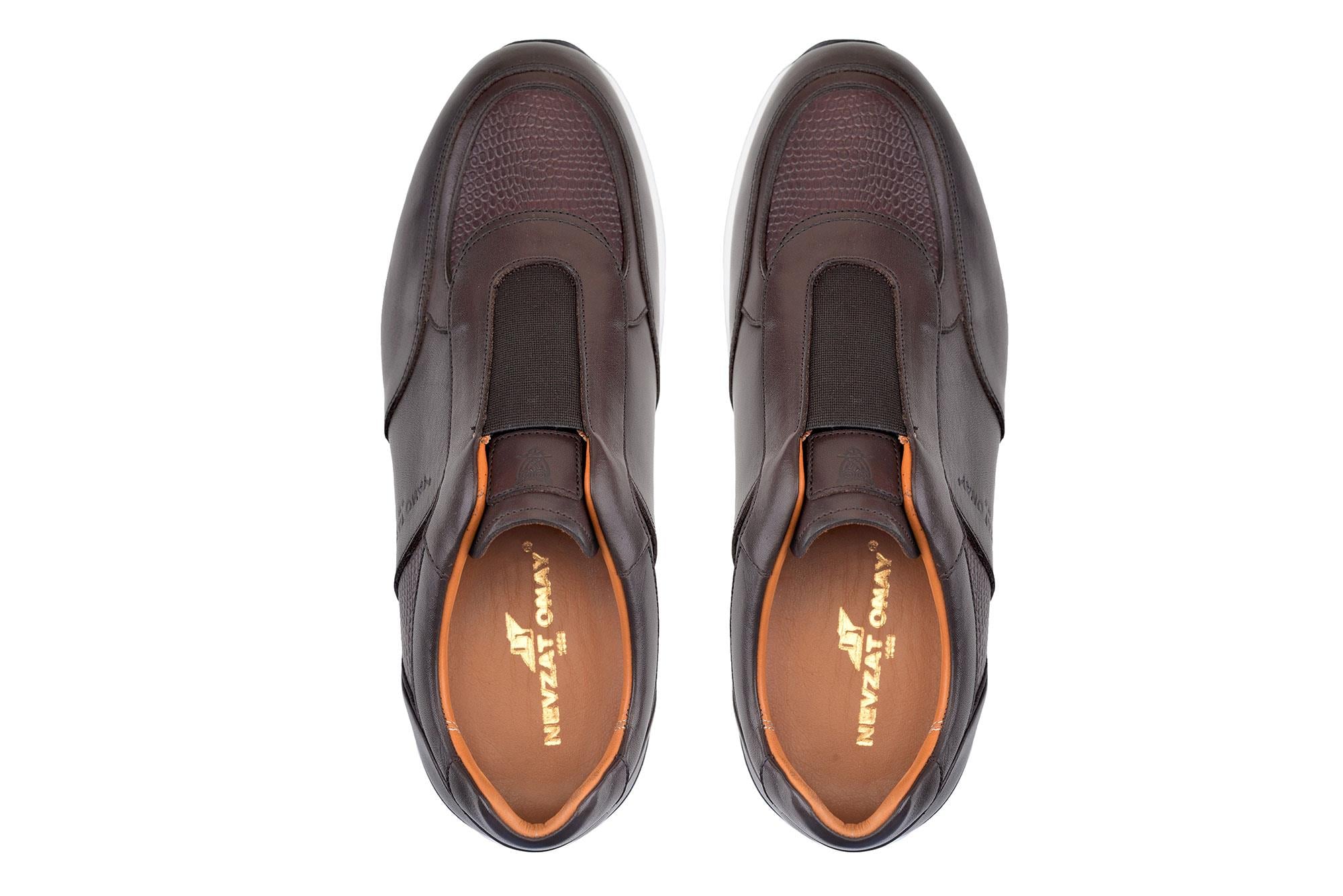 Kahverengi Bağcıksız Erkek Sneaker Ayakkabı | Pratik Kullanım ve
