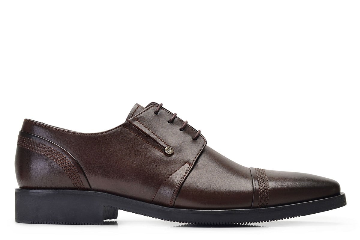 Hakiki Deri Kahverengi Klasik Bağcıklı Erkek Ayakkabı