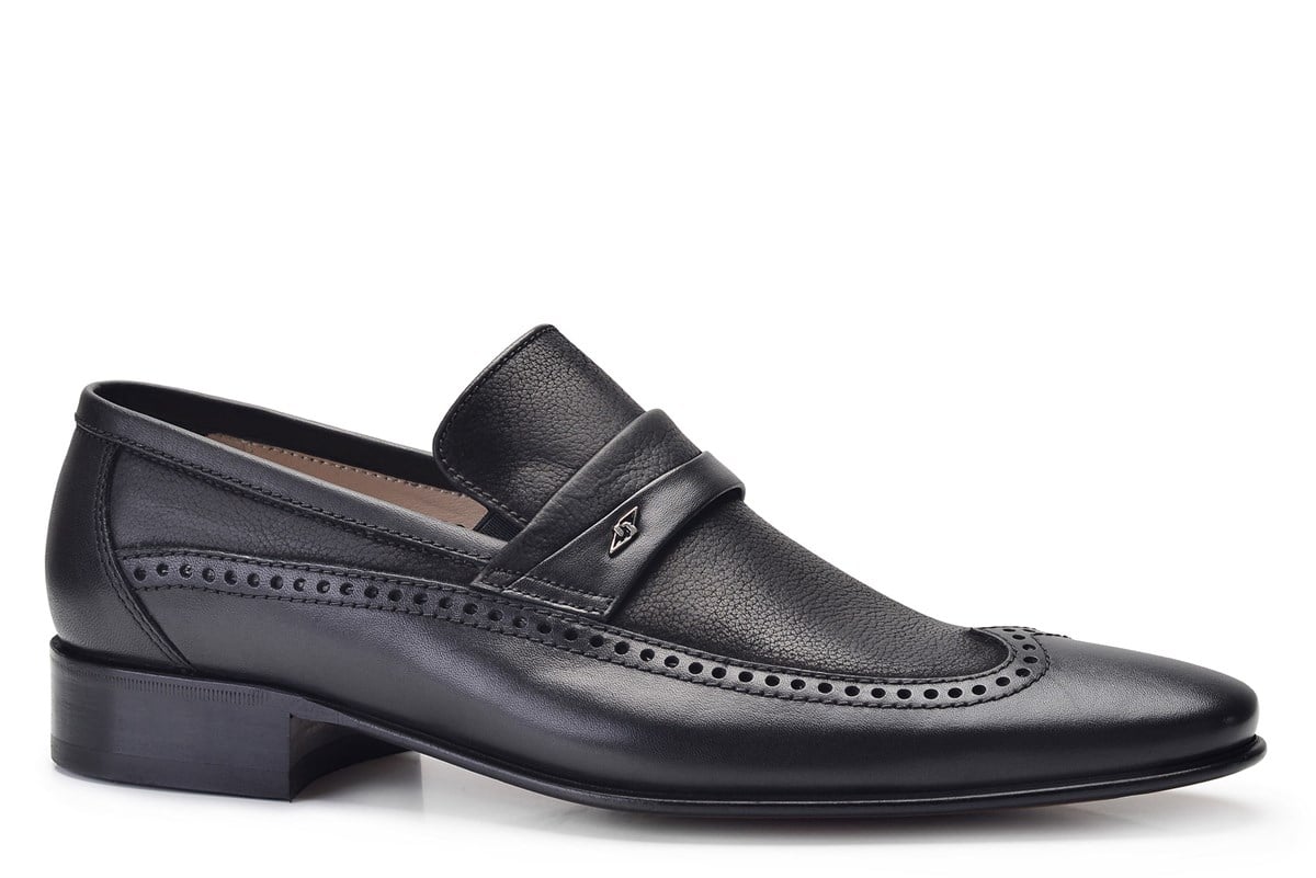 Siyah Loafer Kösele Erkek Klasik Ayakkabı - Nevzat Onay