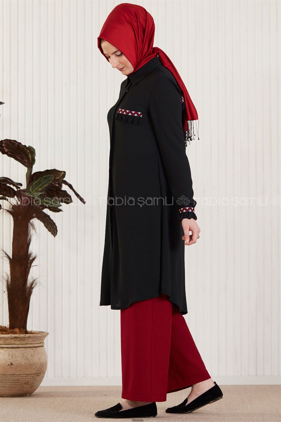Bordo Bol Paça Pantolon - Rabia Şamlı | Tesettür Giyim, Elbise ve Kadın  Giyim Modası