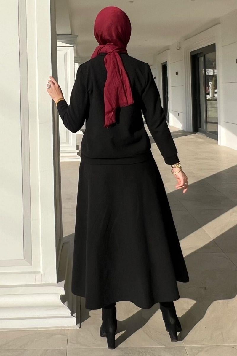 Dilan Siyah Etek Ceket Takım | Rabia Şamlı | Tesettür Giyim, Elbise ve  Kadın Giyim Modası