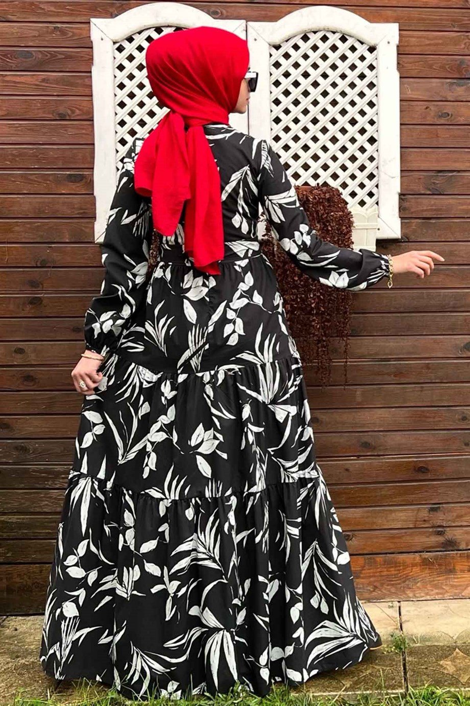 Siyah Beyaz Poplin Elbise - Rabia Şamlı | Tesettür Giyim, Elbise ve Kadın  Giyim Modası