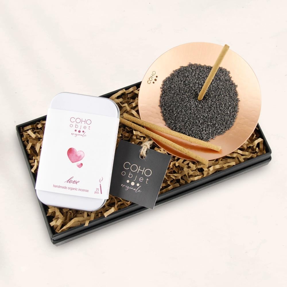 Coho Box Aşk Tütsüsü & Namaste Bakır Tütsülük Hediye Seti