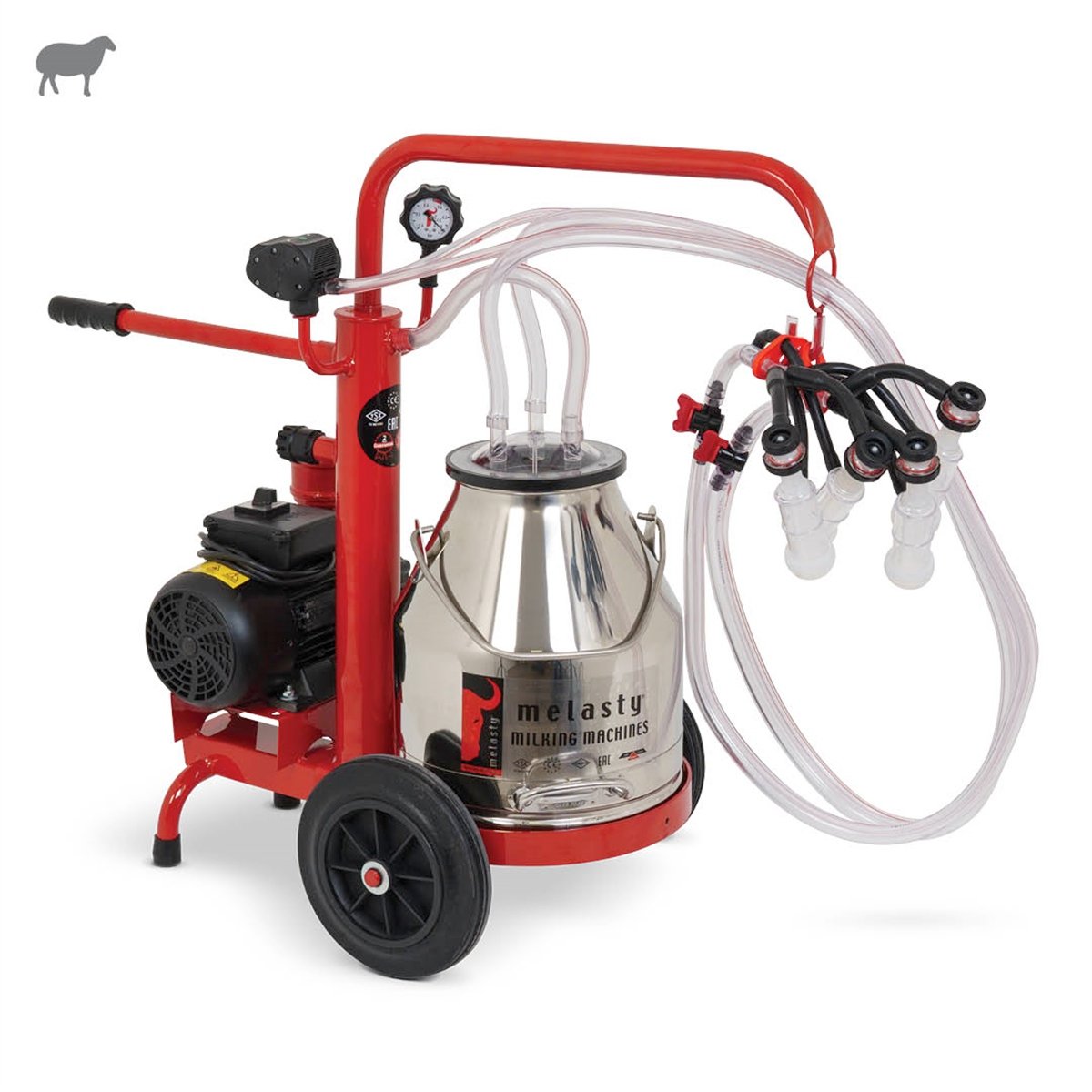 Melasty Compact İkili Koyun Süt Sağma Makinesi (Paslanmaz Güğüm - Silikon  Memelik) (Kuru Pompa) | Cimritilki.com