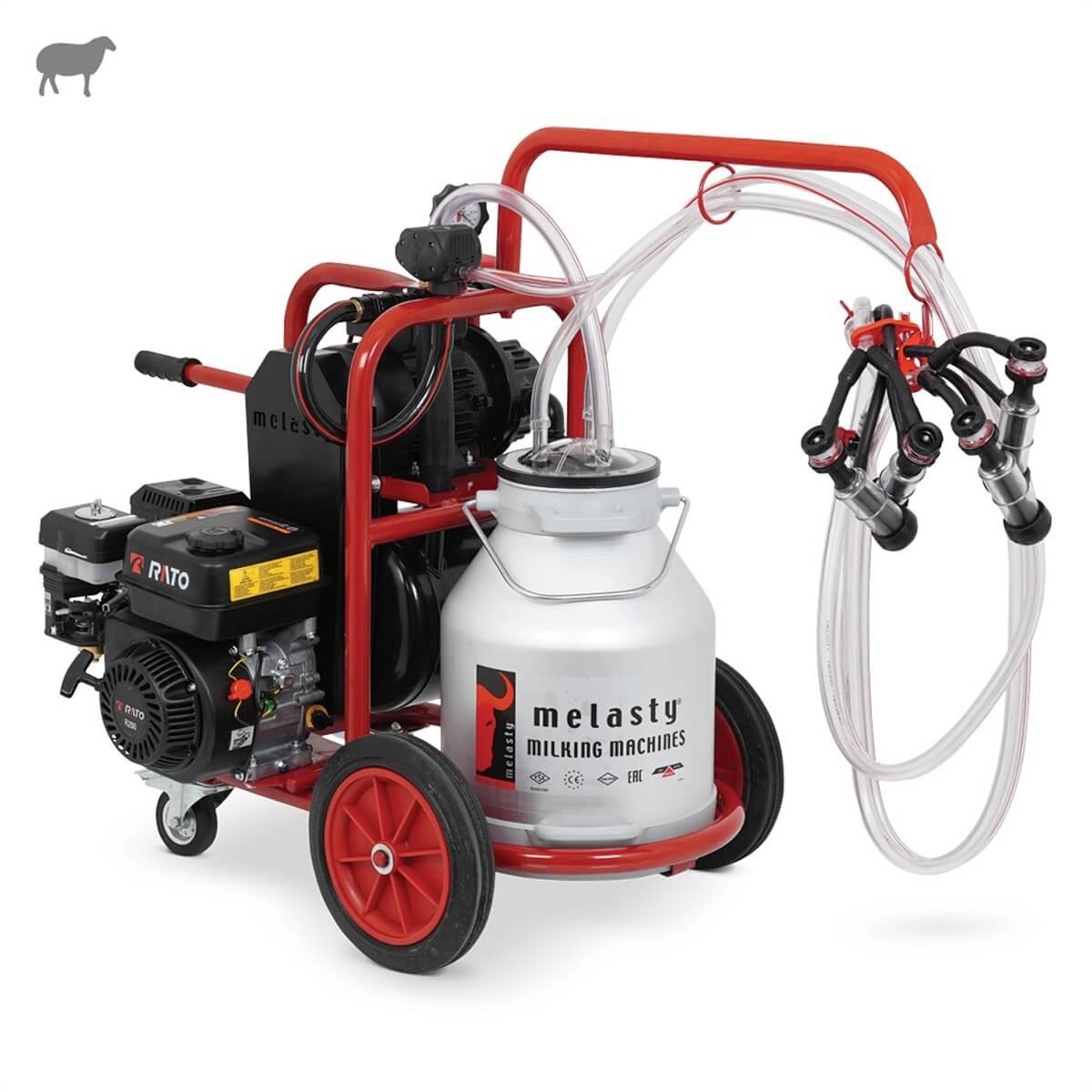 Melasty İkili Koyun Süt Sağma Makinesi (Alüminyum Güğüm - Kauçuk Memelik)  (Benzinli) (Yağlı Pompa) | Cimritilki.com