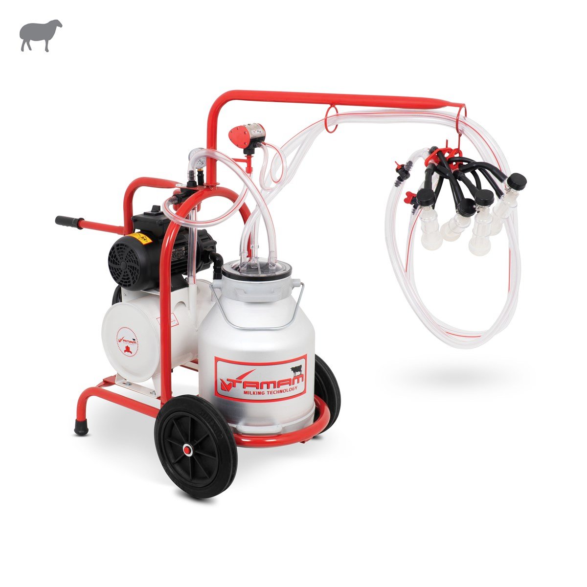 Tamam İkili Koyun Süt Sağma Makinesi (Alüminyum Güğüm-Silikon Memelik)  (Yağlı Pompa) | Cimritilki.com