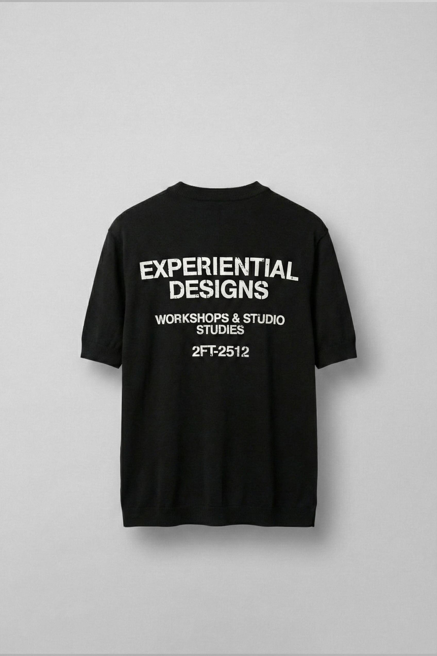 Erkek Kabartma Baskılı Esnek Regular Fit Triko T-Shirt Siyah - Trend