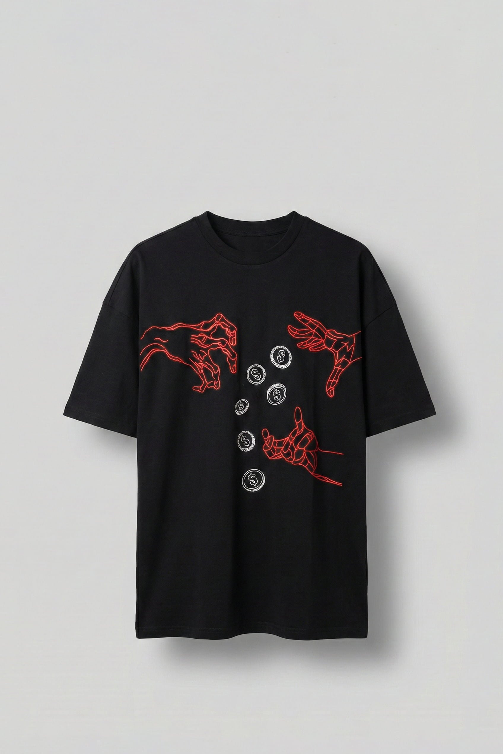 Siyah Lose Out Baskılı Oversize Erkek T-Shirt | ABLUKA