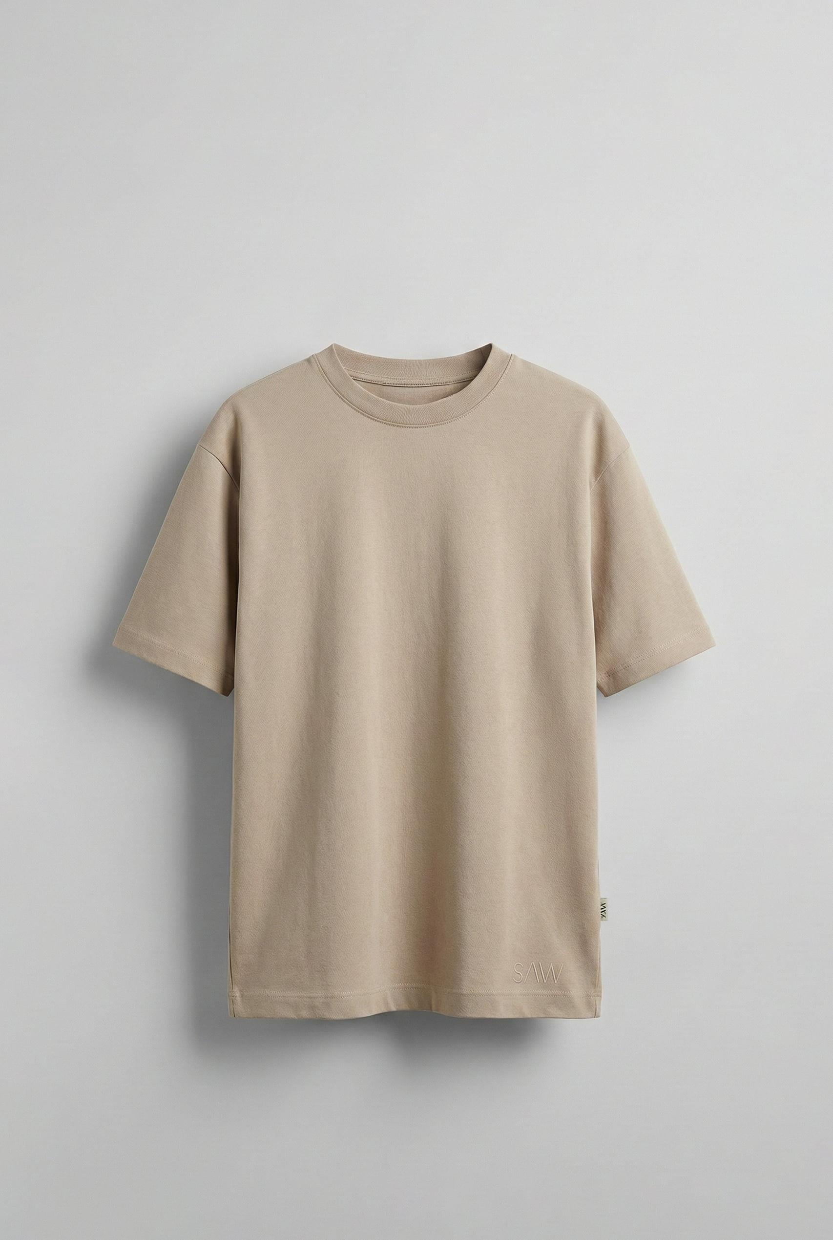 Erkek Oversize Basic T-Shirt Bej – Sade ve Fiyat Performans Ürünü