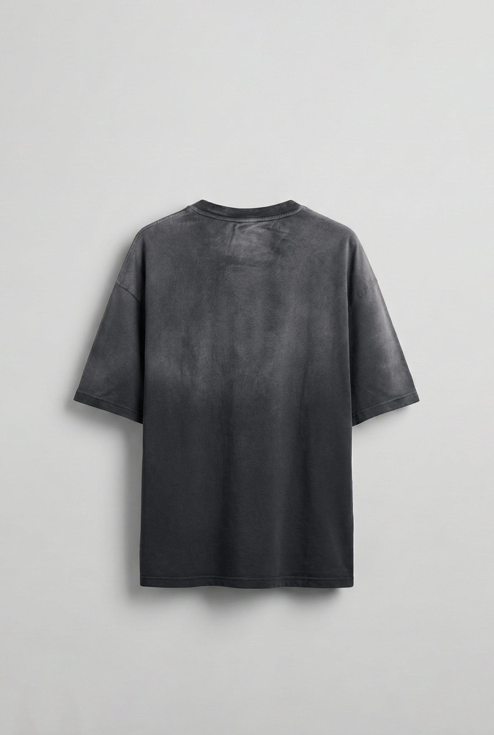 Erkek Oversize Yıkamalı T-Shirt Siyah | Abluka