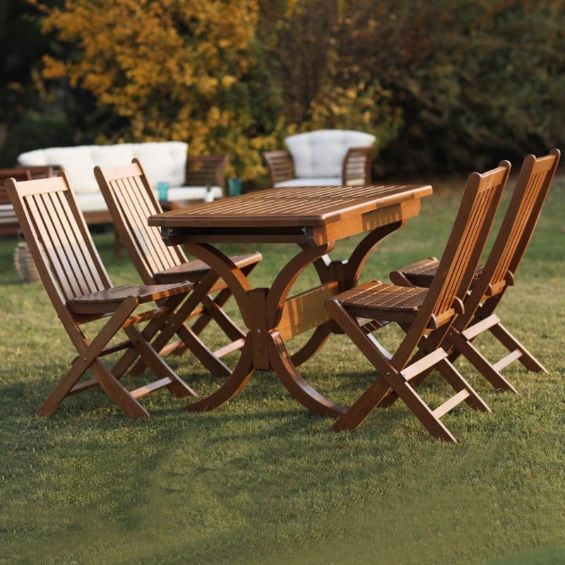 Avşa Side Ahşap Masa Sandalye Takımları -4 Kişilik Bahçe Balkon Set