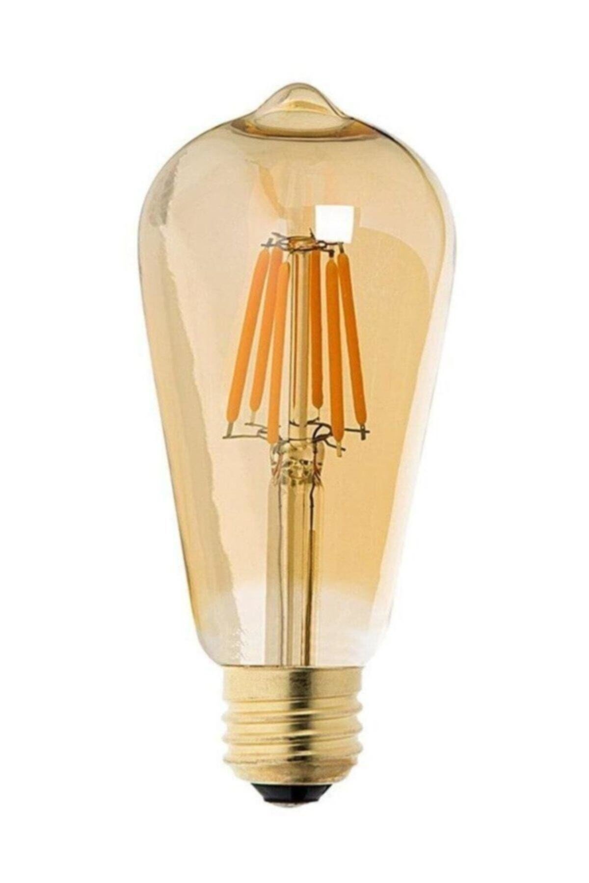 İTHAL 4W Rustik LED Ampul Amber 2500K ST64 Armut | elektrikdukani.com