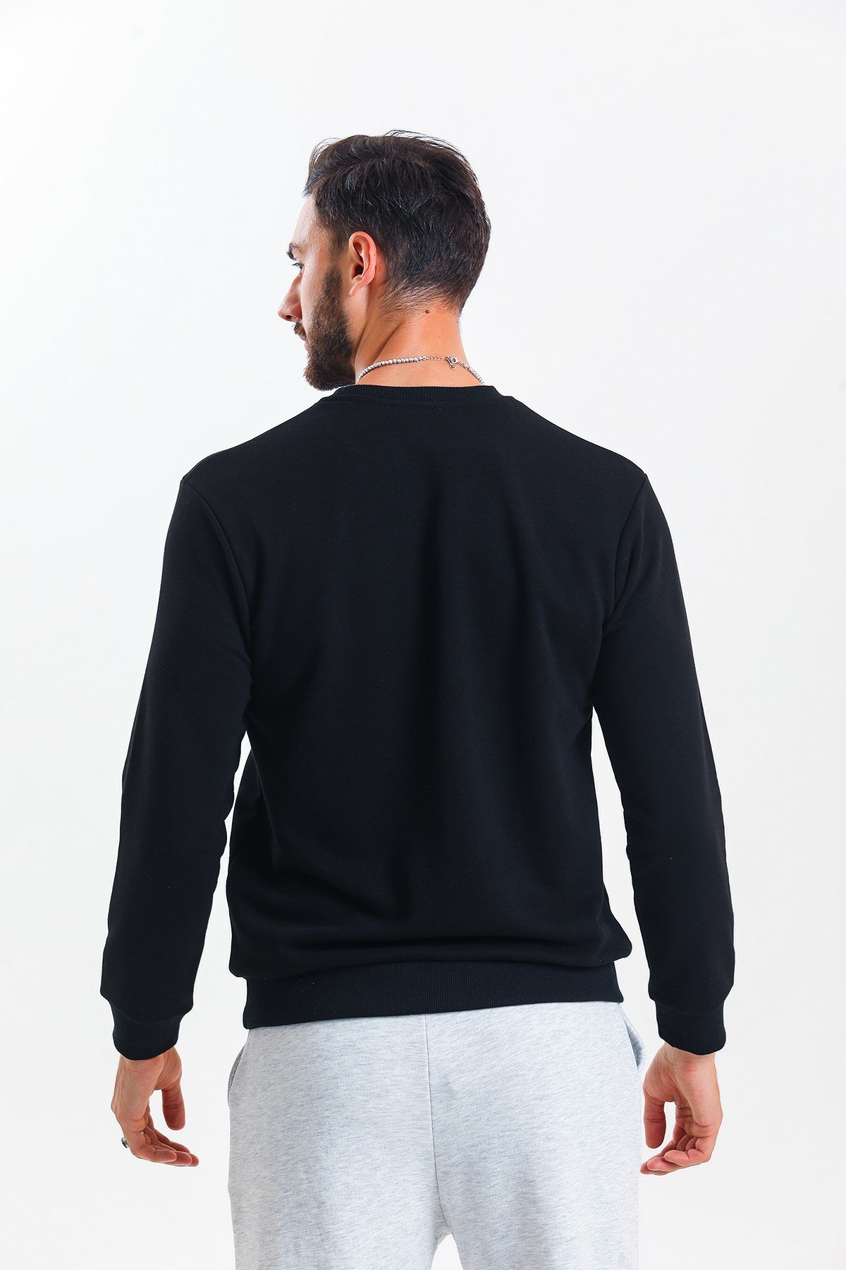 Siyah Kanguru Cepli Sweatshirt