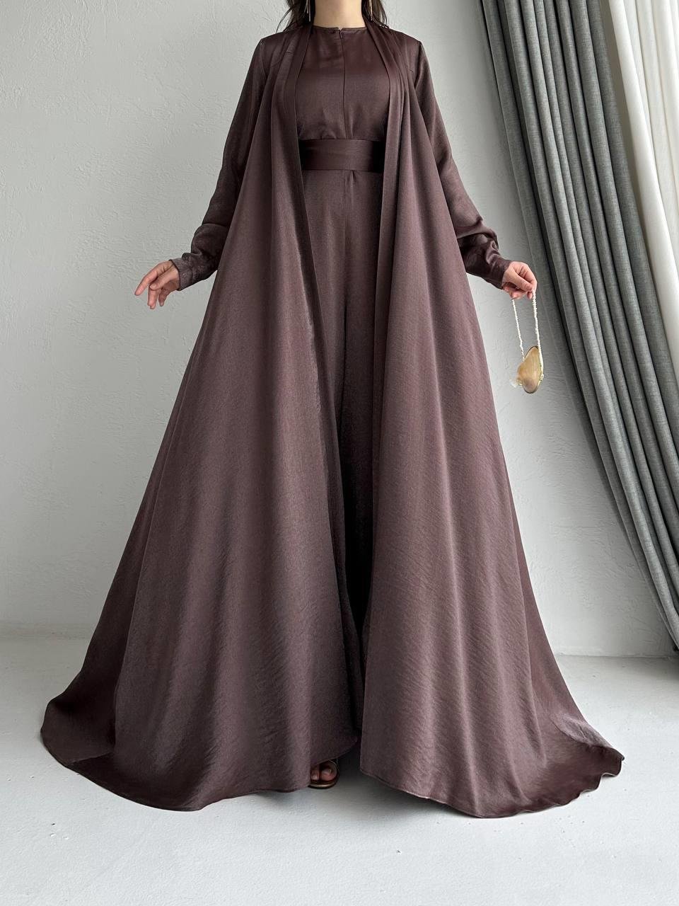 Acı Kahve Arya Tulum Abaya Takım 