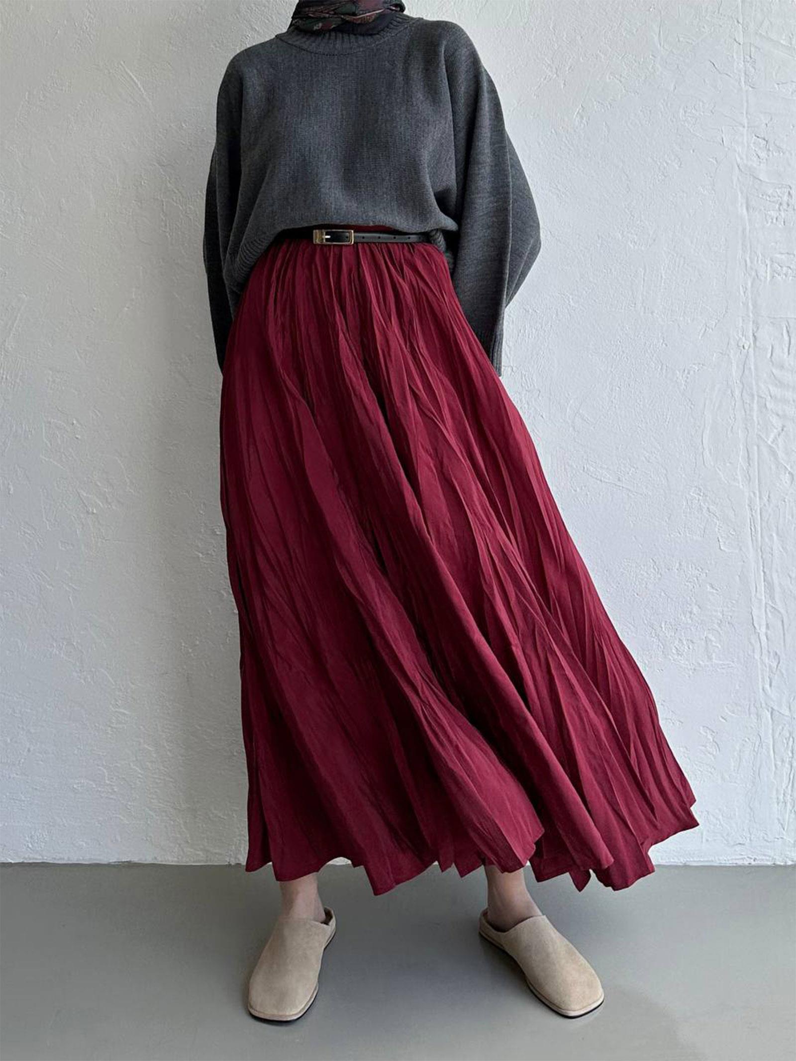 Kadın Bordo Crush Etek