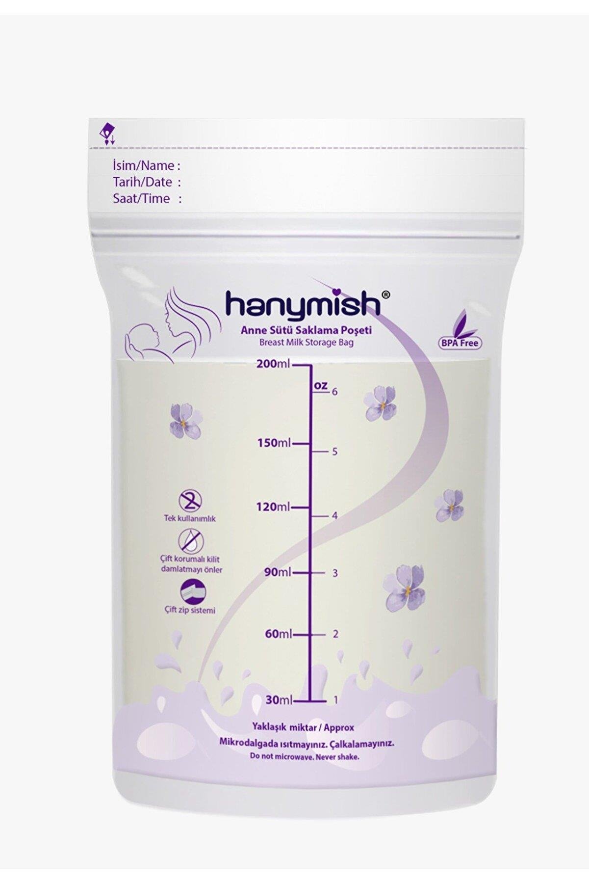 Hanymish Süt Saklama Poşeti 20 Adet 200 Ml Kilitli Kapak 8682276810051