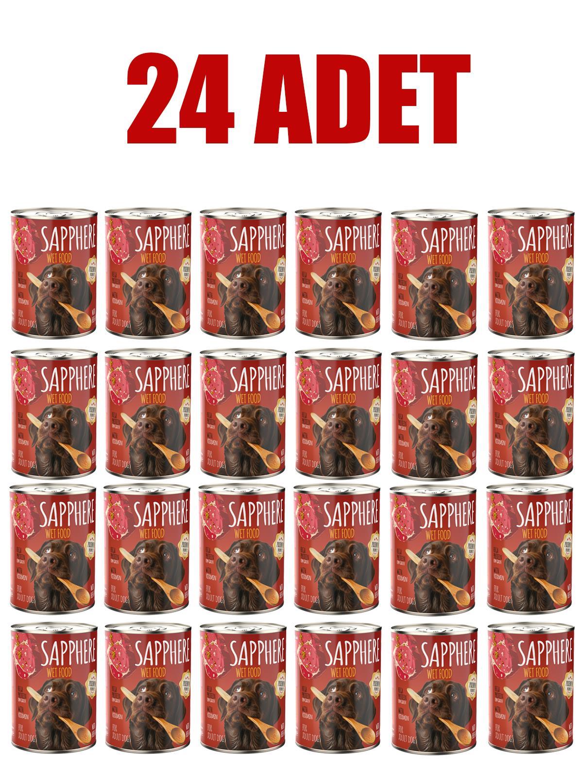 Sapphere Kırmızı Etli Yetişkin Köpek Maması Konserve 400 Gr 24 Adet