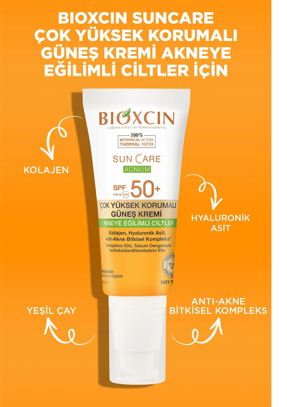 Bioxcin Sun Care Akneye Eğilimli Ciltler Için Güneş Kremi 50 Spf - Akne,  Dry Touch, Mat 50