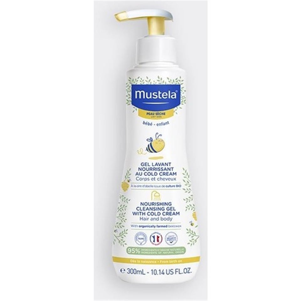 Mustela Cold Cream Ve Organik Balmumu İçeren Besleyici Bebek Şampuanı 300 ml