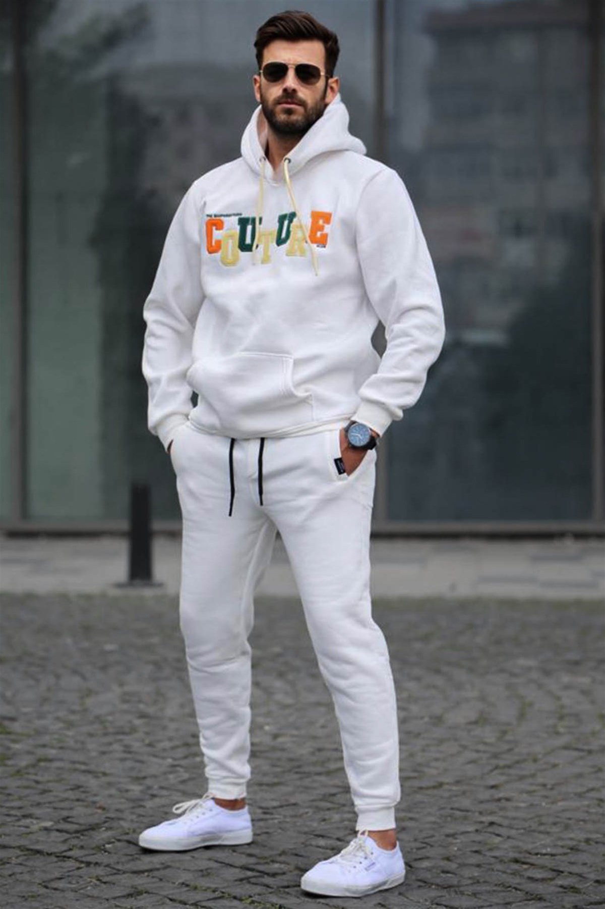 tracksuit white jumper and joggers