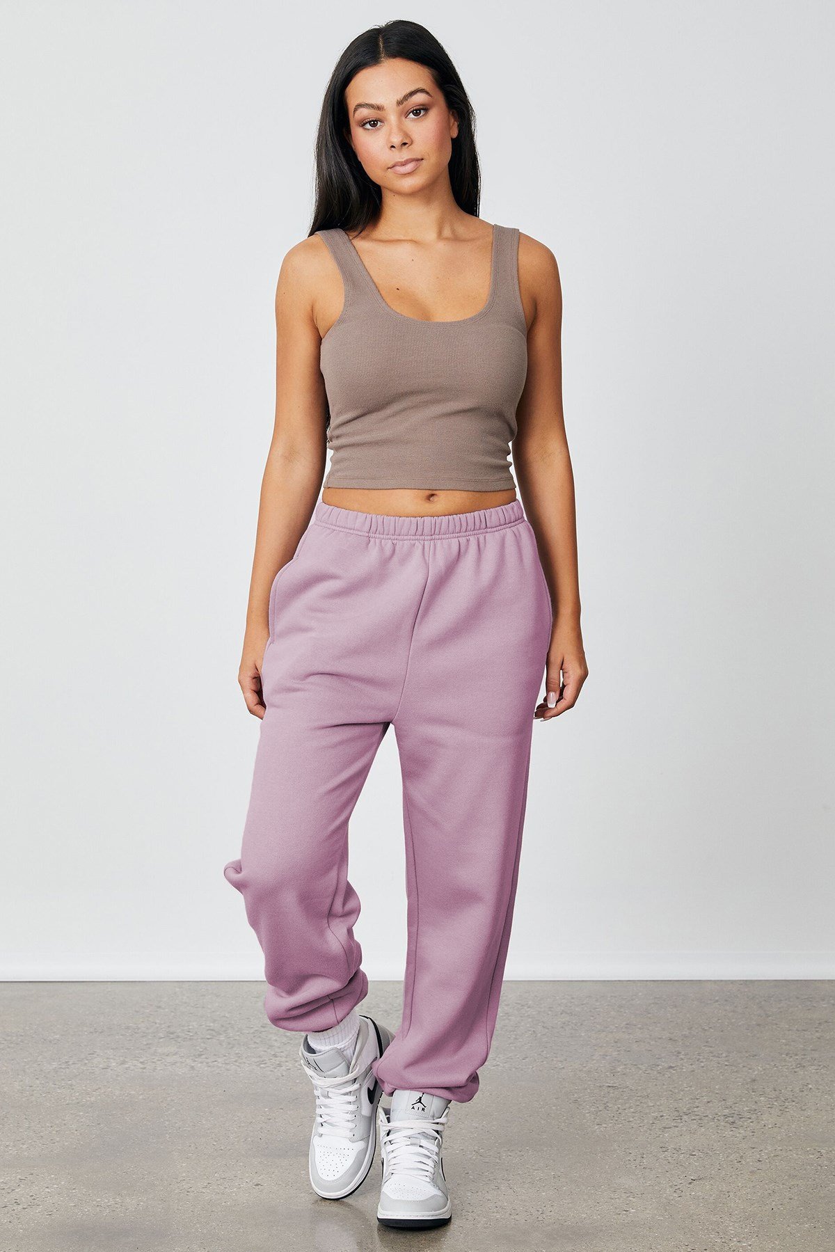 Women Lilac Oversize Sweatpants Mad Girls Madmext