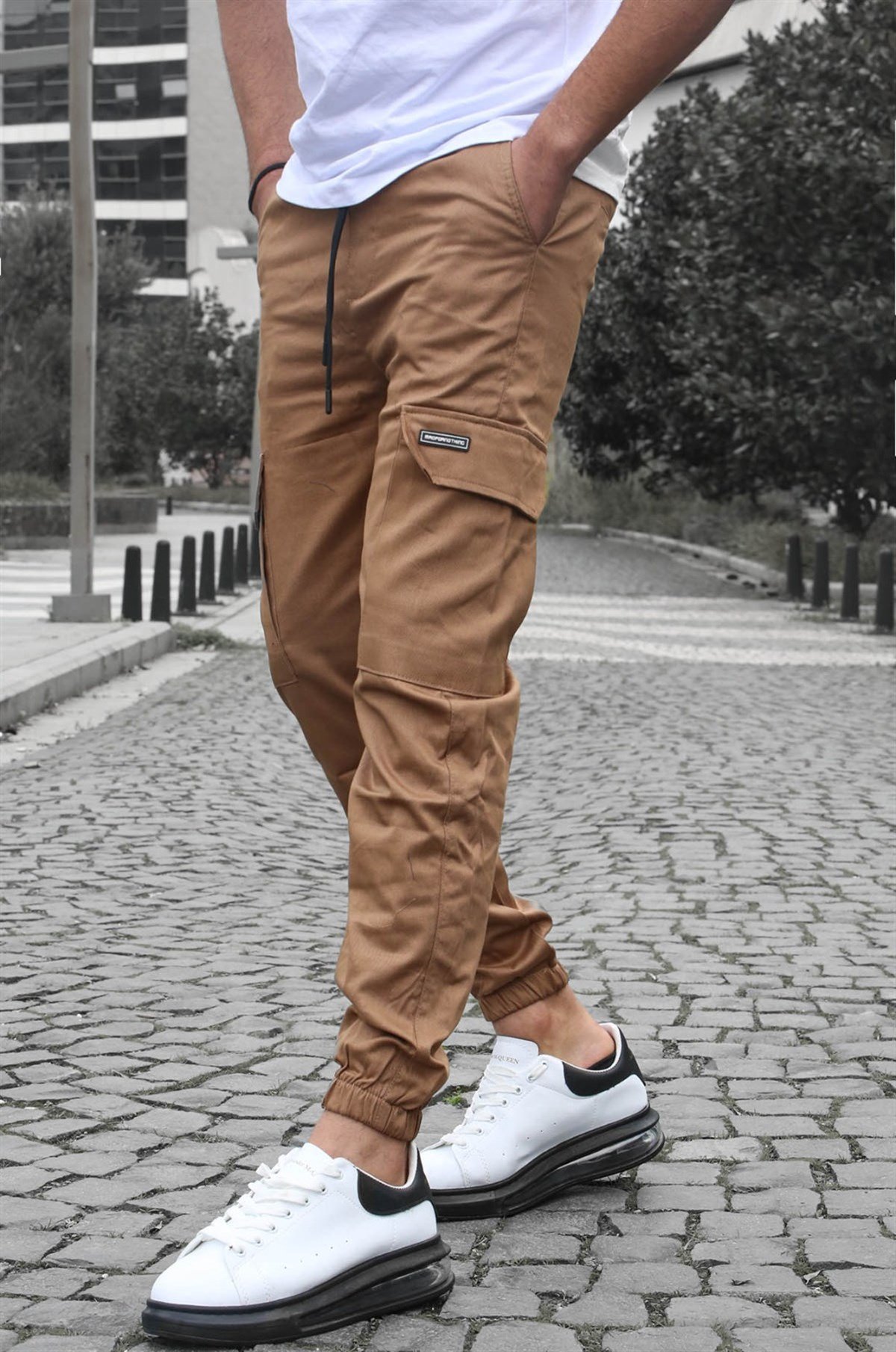 Kahverengi Kargo Cep Jogger Pantolon- Madmext