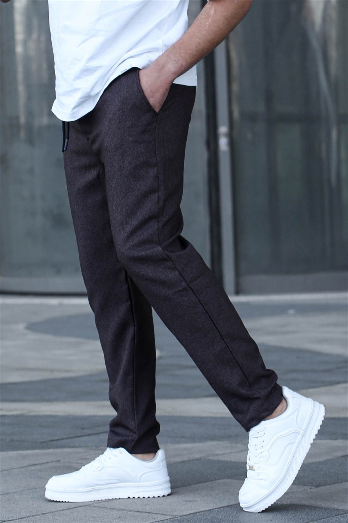 Kahverengi Regular Fit Basic Jogger Pantolon - Madmext