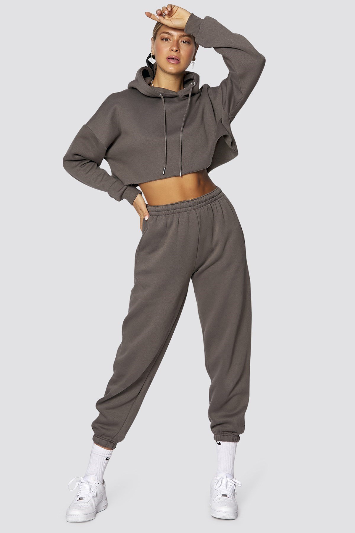 Womens tracksuit best sale with cropped hoodie
