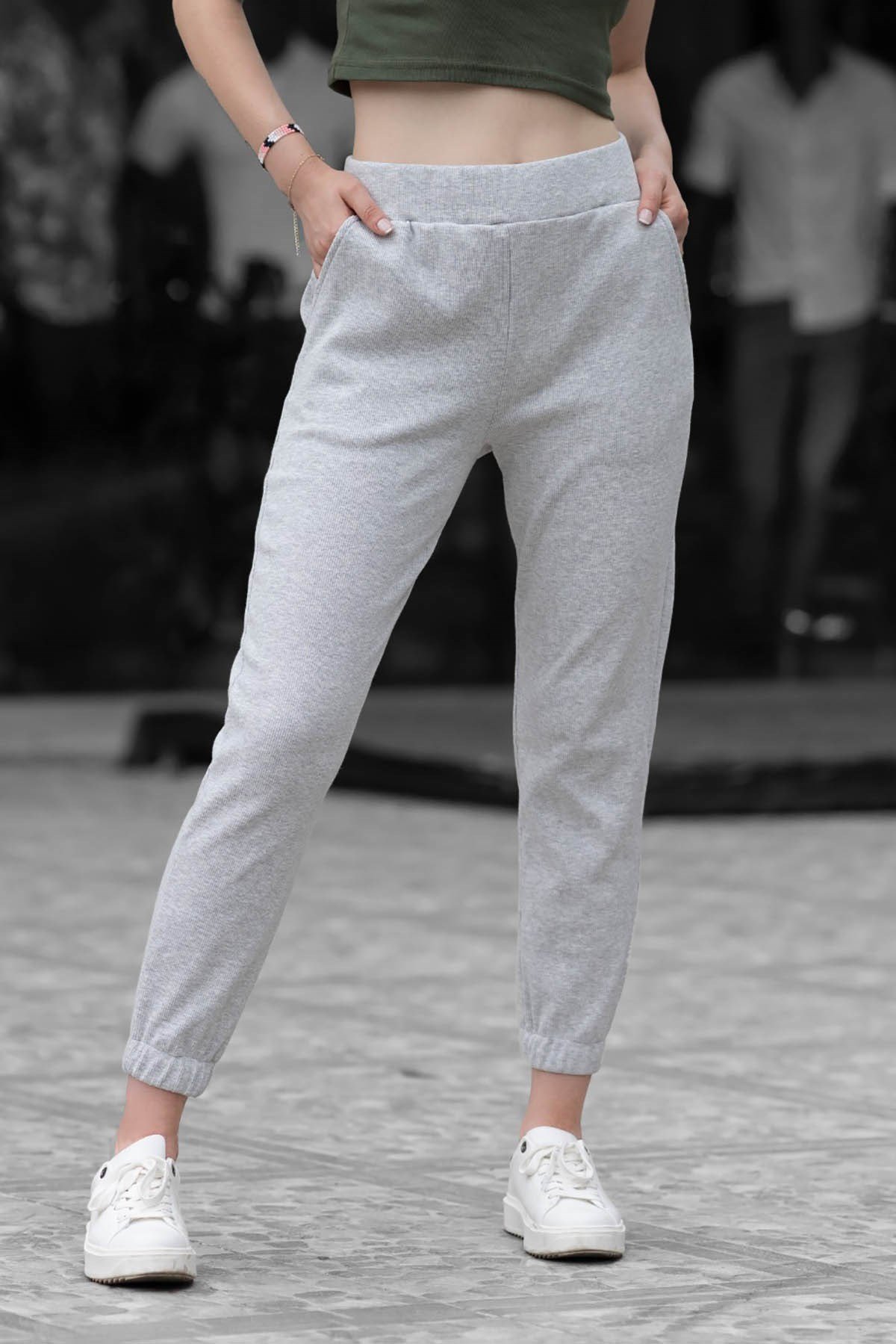 Grey joggers girls sales