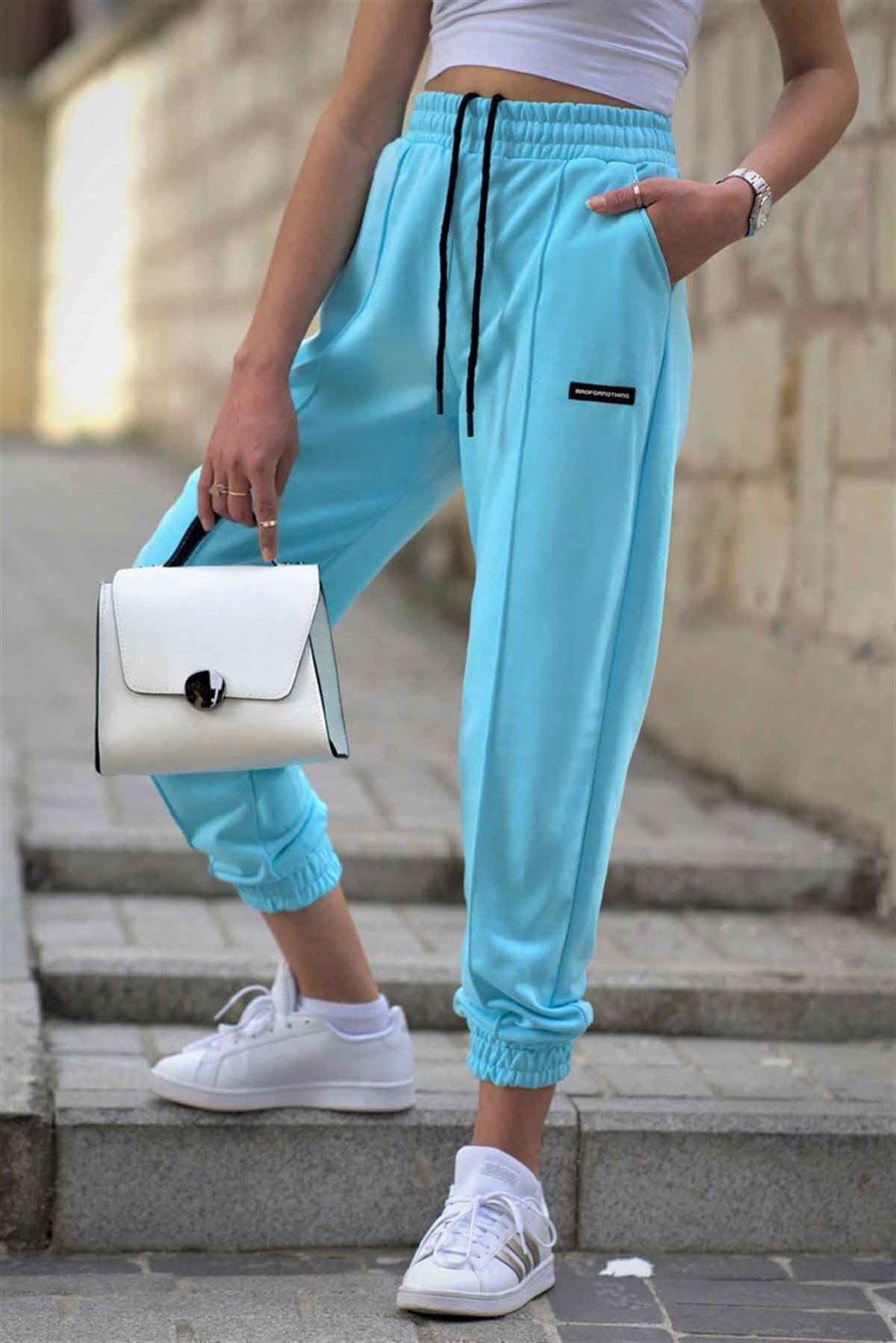 Neon blue sweatpants sales