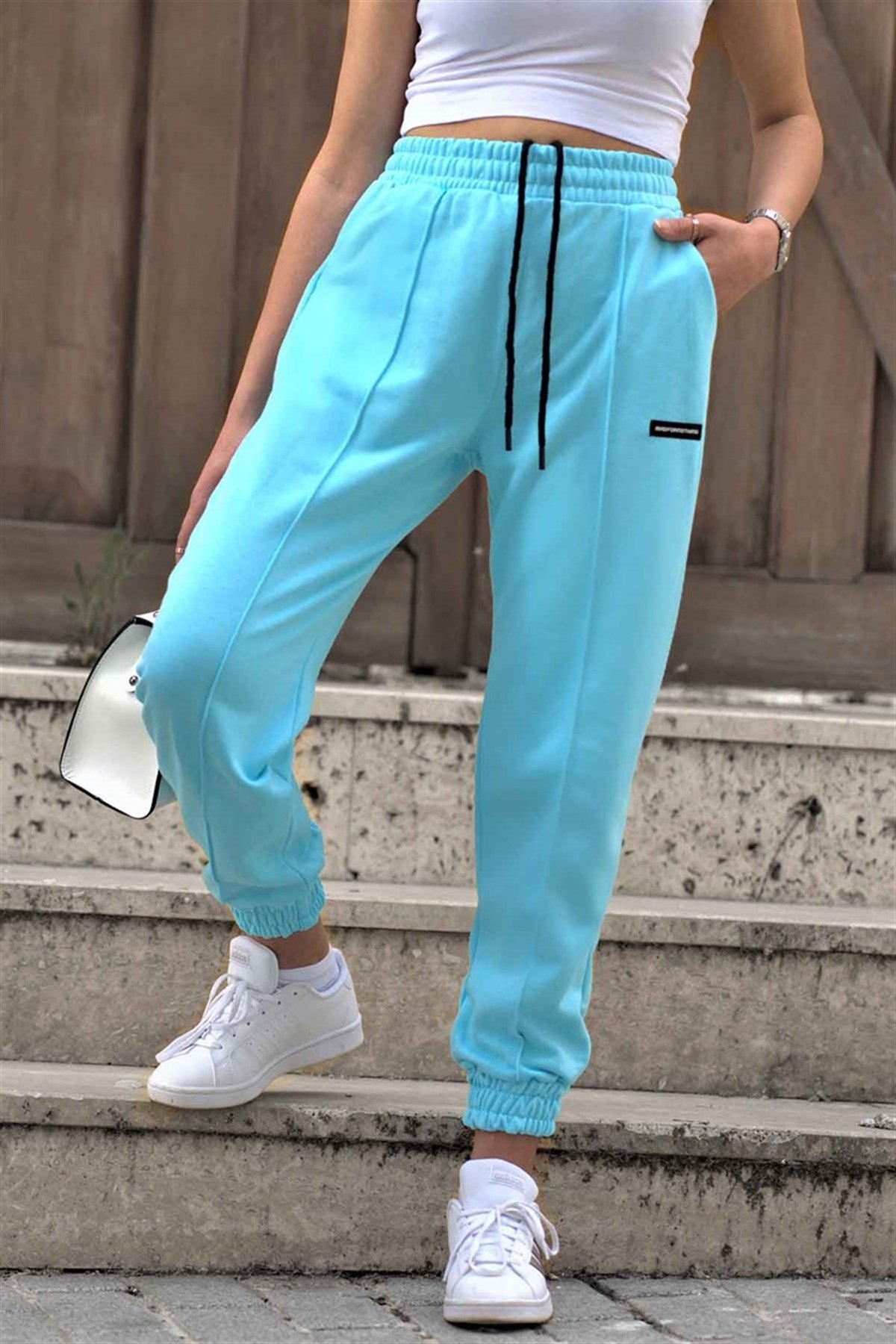 Neon blue sweatpants sale