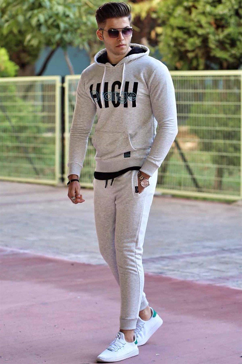 Guys wearing instumental grey joggers