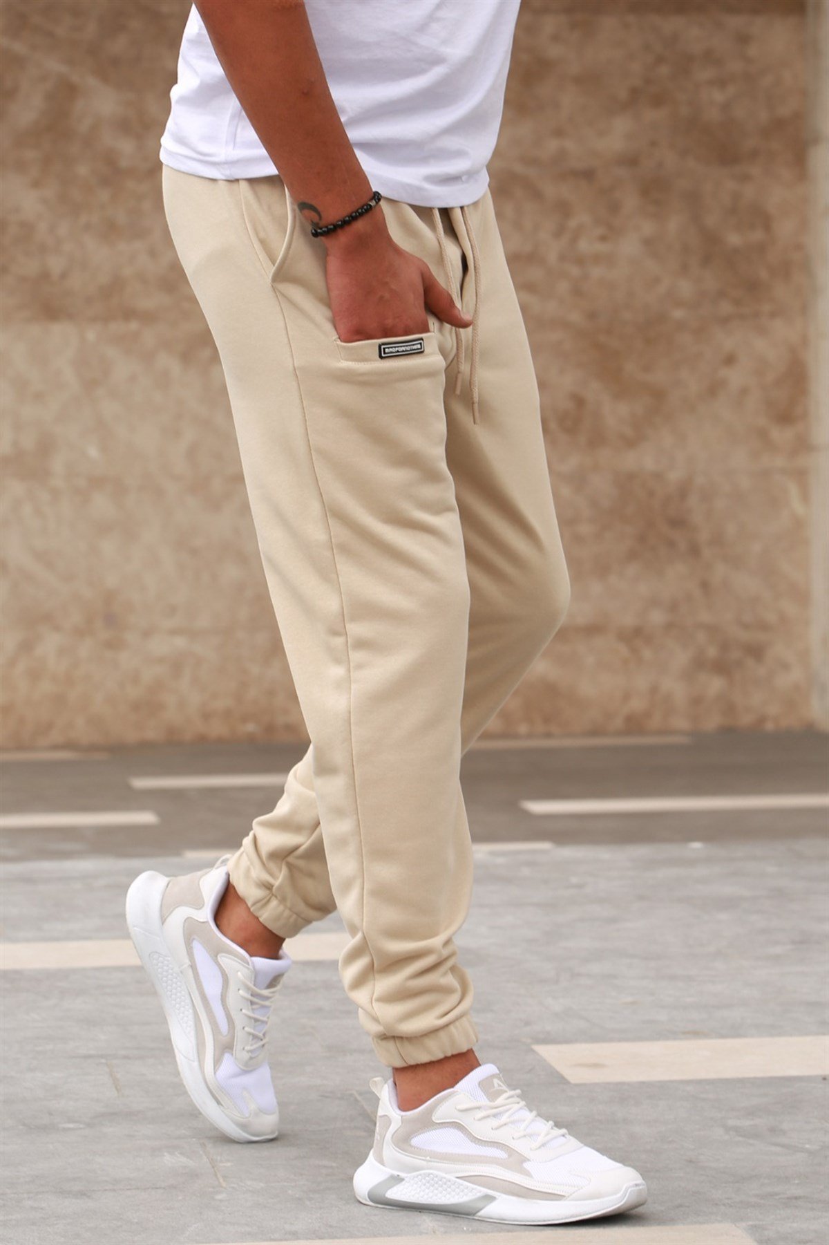 Beige mens sweatpants sale