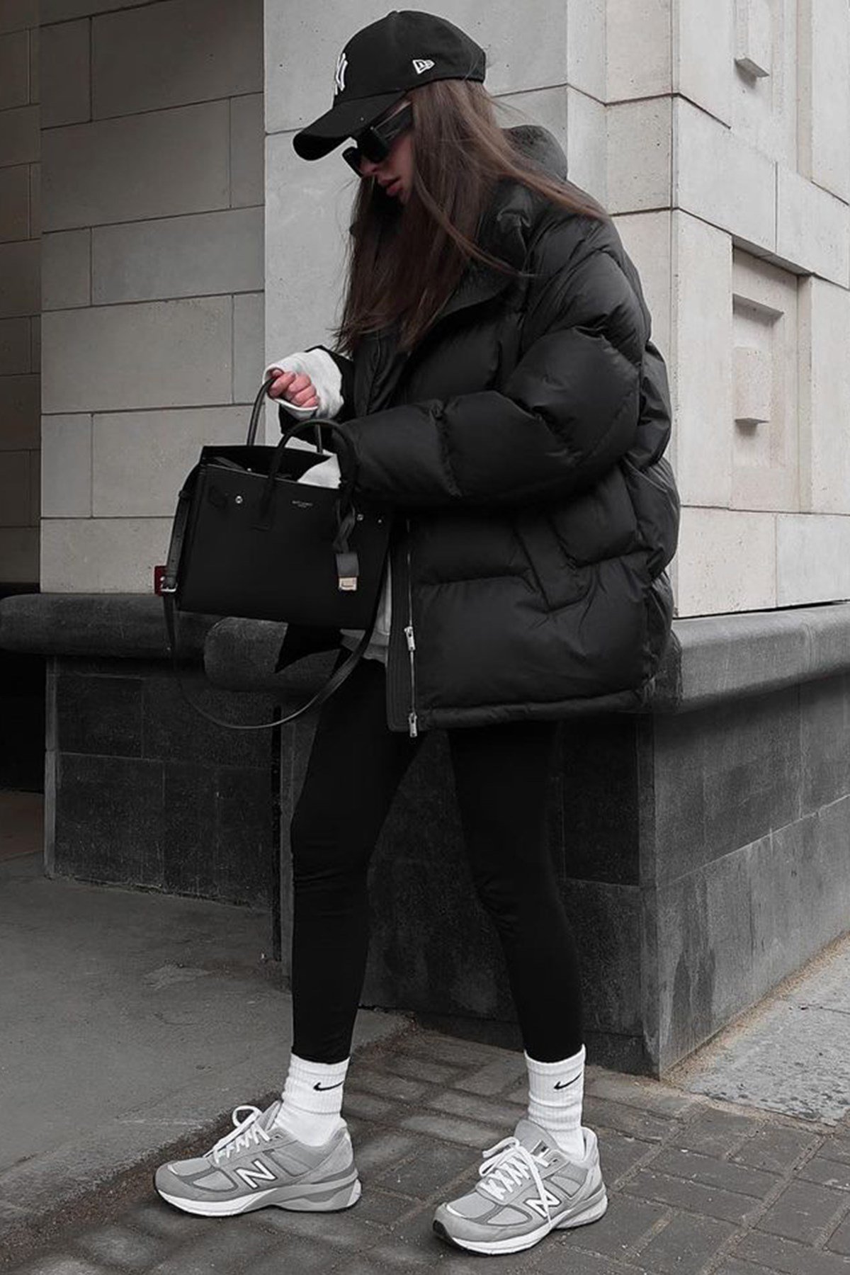 Black Iridescent Extreme Oversized Puffer Jacket