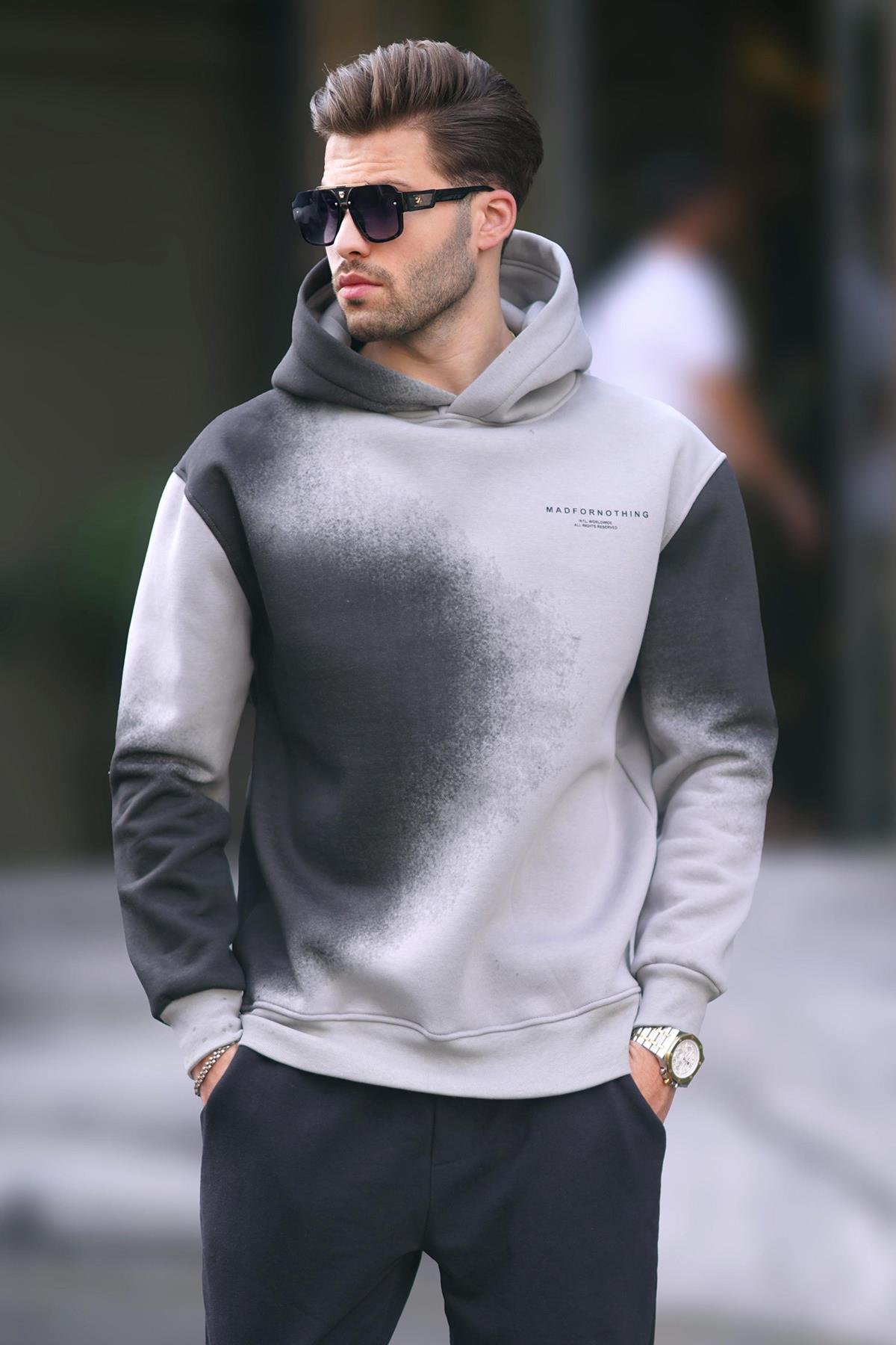 Sweat oversize gris homme deals