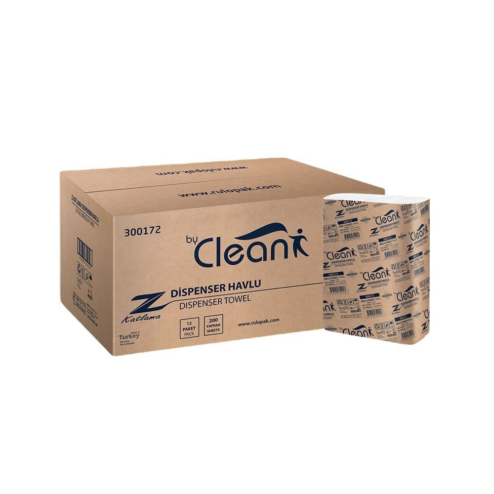 Rulopak By Clean Z Katlama Havlu Kağıt 2 Katlı 200 Yaprak 12'Li Paket |  Rulopak